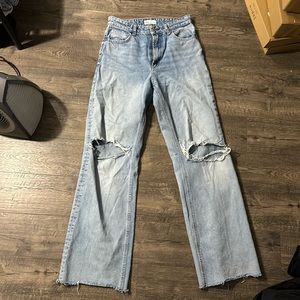 Zara wide leg full length high waisted  jeans